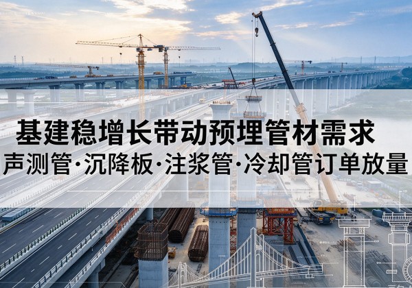 保山基建稳增长带动预埋监测管材需求，声测管、沉降板、注浆管订单持续放量